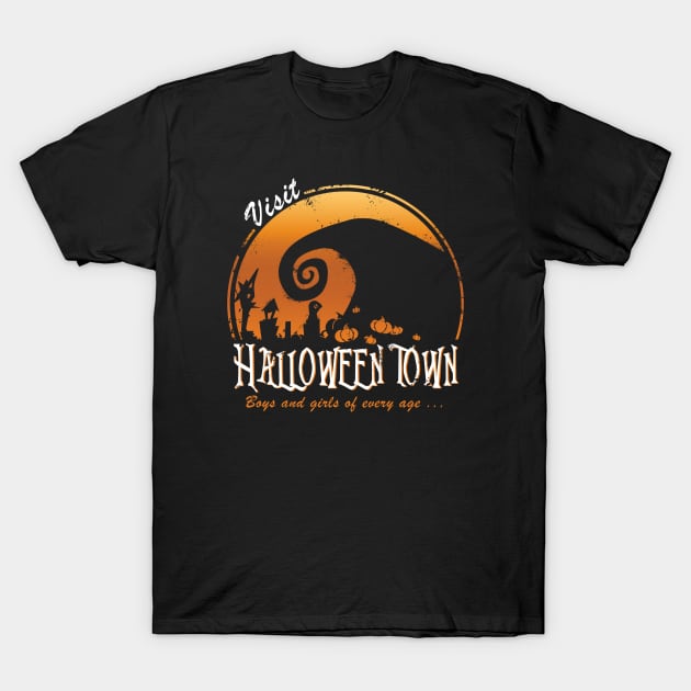 Visit Halloween Town T-Shirt by Apgar Arts